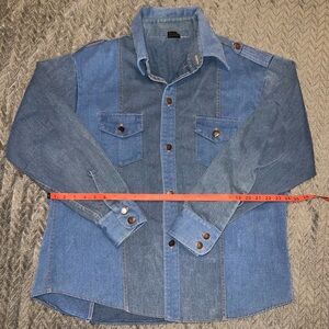 Big Yank Blue Denim Button-Up Shirt. Western Shirt.
